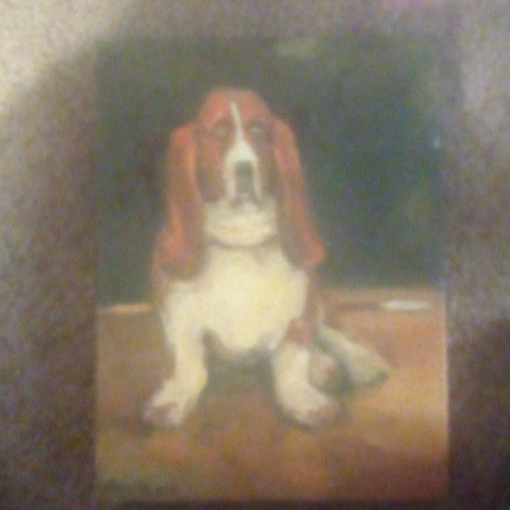 Brown and Cream Basset Hound Painting Art